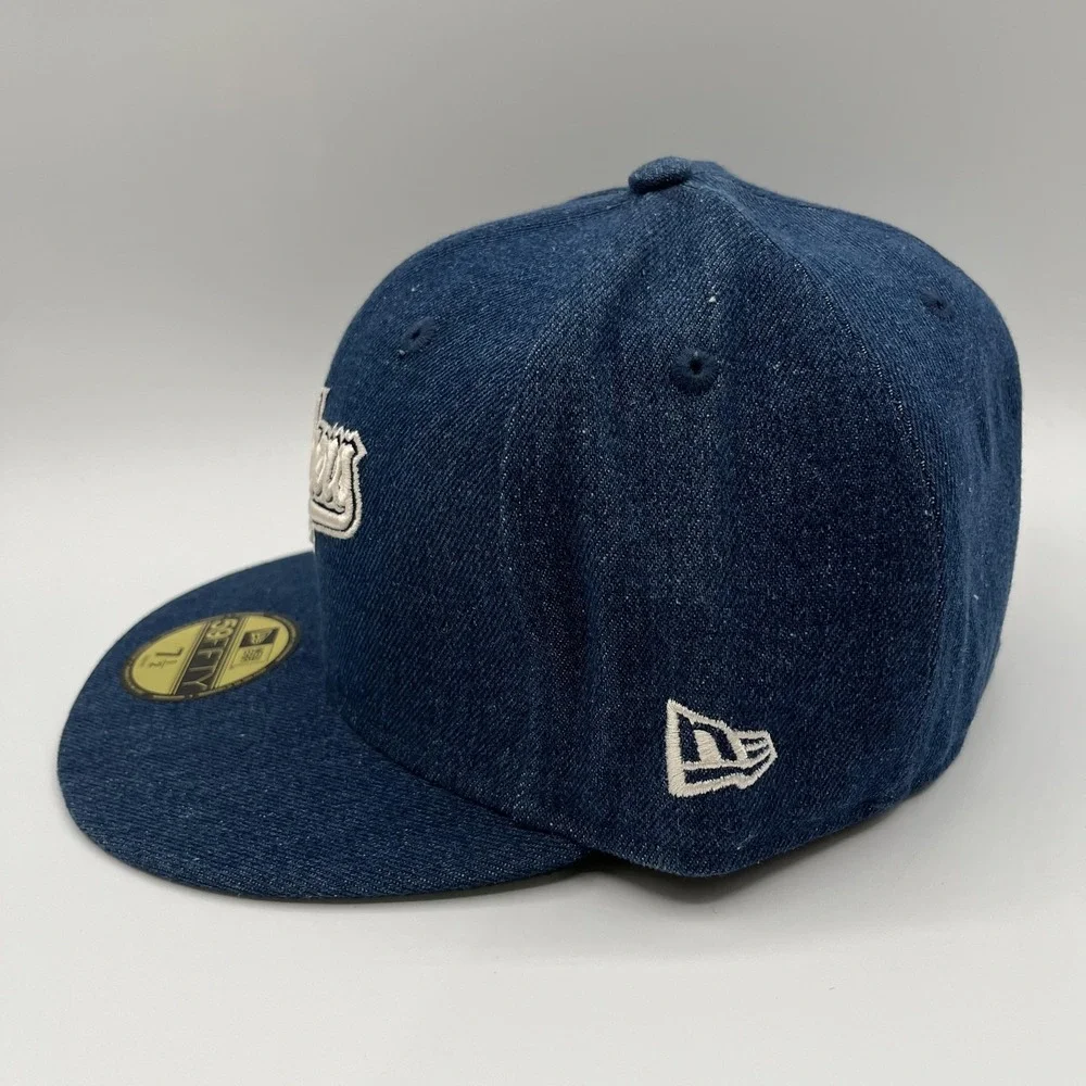Los Angeles Dodgers New Era 59FIFTY‎ Hat Cap Fitted Mens 7 1/2 Denim MLB NEW